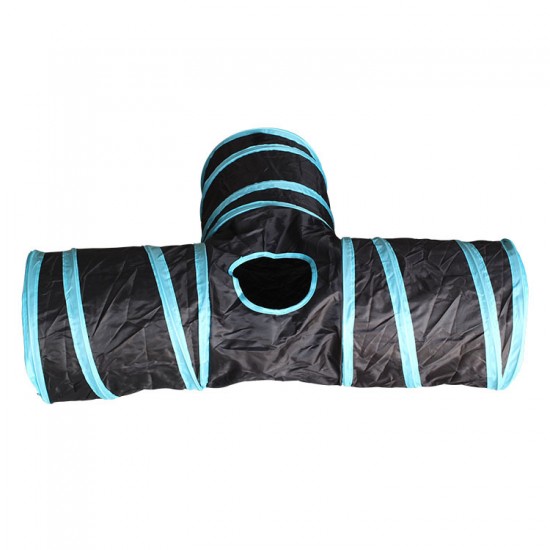 可折疊寵物通道玩具 三通造型貓咪狗狗隧道玩具 益智貓咪山洞玩具