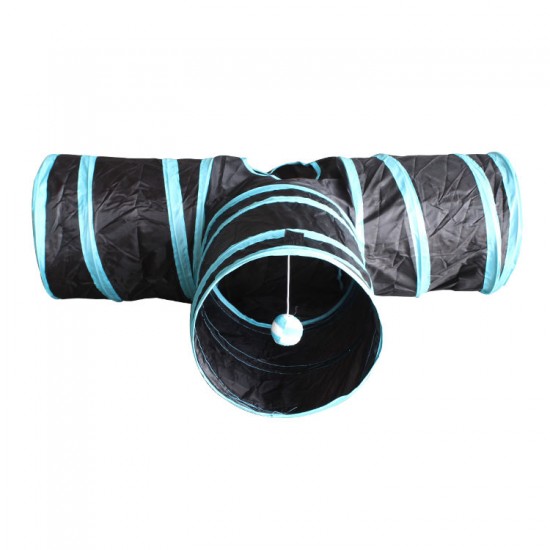 可折疊寵物通道玩具 三通造型貓咪狗狗隧道玩具 益智貓咪山洞玩具