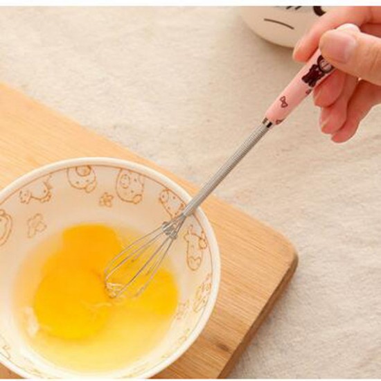 可愛小熊打蛋器 時尚陶瓷柄打蛋器 創意烘焙攪拌棒 印花圖案攪拌器