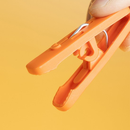 創意防風衣架夾 簡約6夾防風塑膠衣架 360度旋轉曬襪架 衣夾