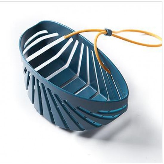 多功能水槽瀝水架 貝殼造型掛繩鏤空瀝水籃 多功能海棉置物架 收納籃