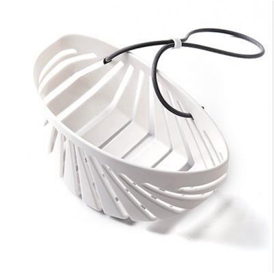 多功能水槽瀝水架 貝殼造型掛繩鏤空瀝水籃 多功能海棉置物架 收納籃