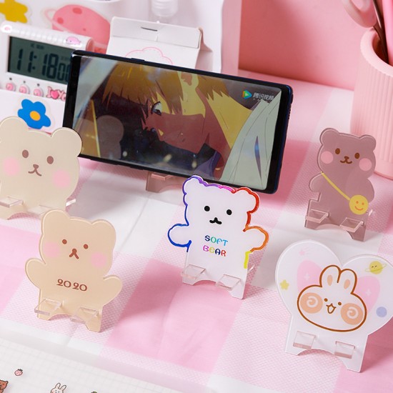 壓克力手機平板支架 可愛造型迷你手機支架 桌面懶人支架 追劇必備支架
