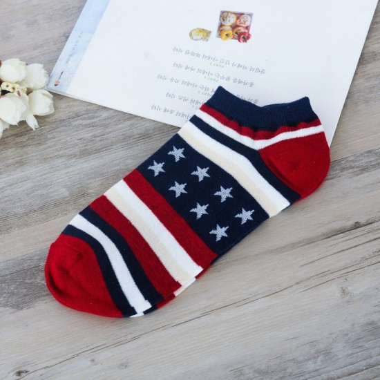 創意國旗風船襪 創意國旗色船型襪 時尚休閒短襪 學生必備短襪 襪子