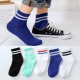學院風中筒襪 秋冬必備中筒襪 運動防滑襪子 創意條紋中筒襪 學生必備