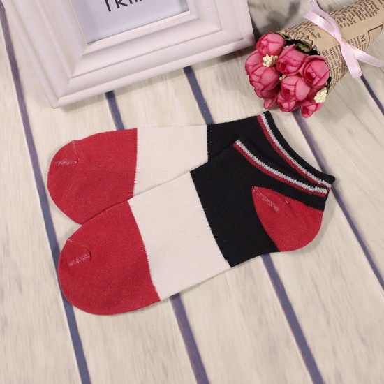 多色拼接船襪 春夏季必備船型襪 創意多色拼接襪子 時尚運動短襪