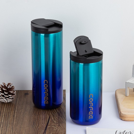 304時尚漸層色保溫杯 外出必備保溫保冷杯 創意辦公必備咖啡杯