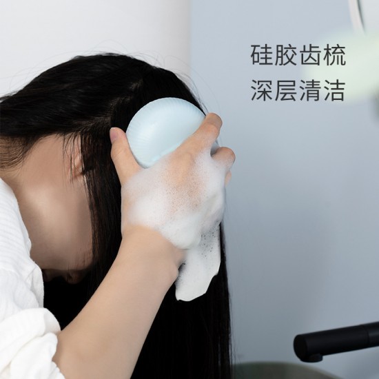 柔軟矽膠洗頭刷 居家必備按摩頭皮神器 乾濕兩用防滑按摩刷
