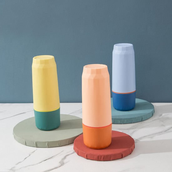 分隔牙刷收納盒 鑽石旅行洗漱用品收納杯 撞色牙刷盒 牙刷牙膏收納盒