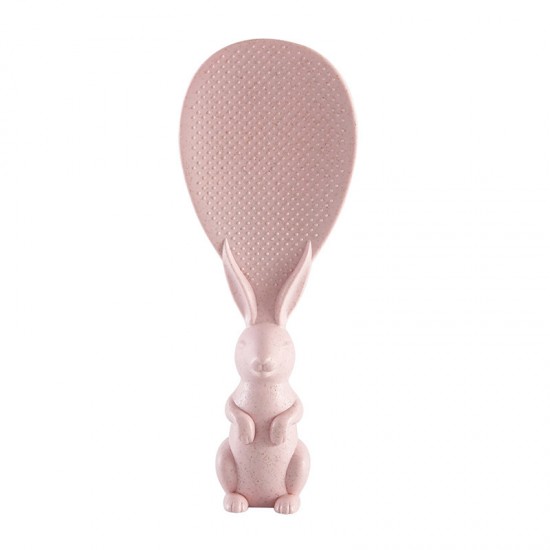 可愛兔子站立式飯匙 小麥秸稈兔子造型飯匙 創意立體兔子造型飯匙