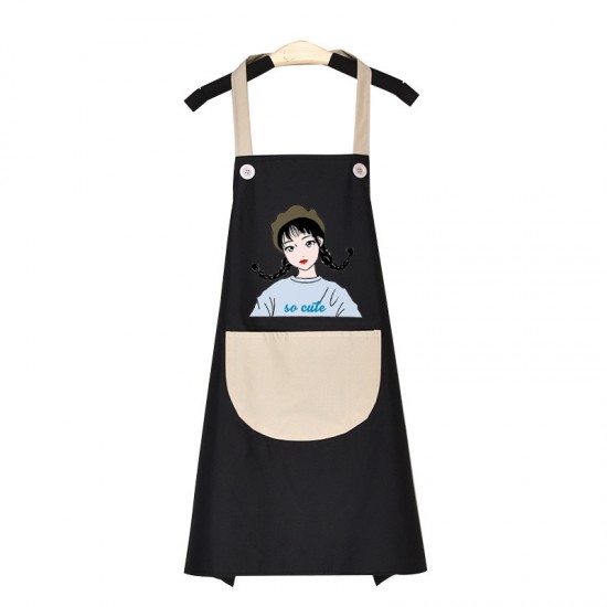 日式女孩防水圍裙 廚房必備時尚防水圍裙 家務工作圍裙