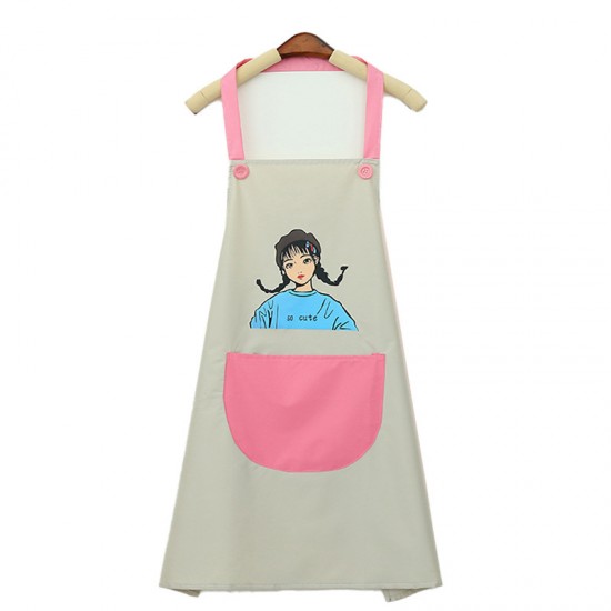 日式女孩防水圍裙 廚房必備時尚防水圍裙 家務工作圍裙