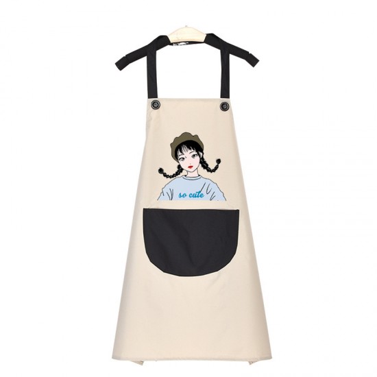 日式女孩防水圍裙 廚房必備時尚防水圍裙 家務工作圍裙