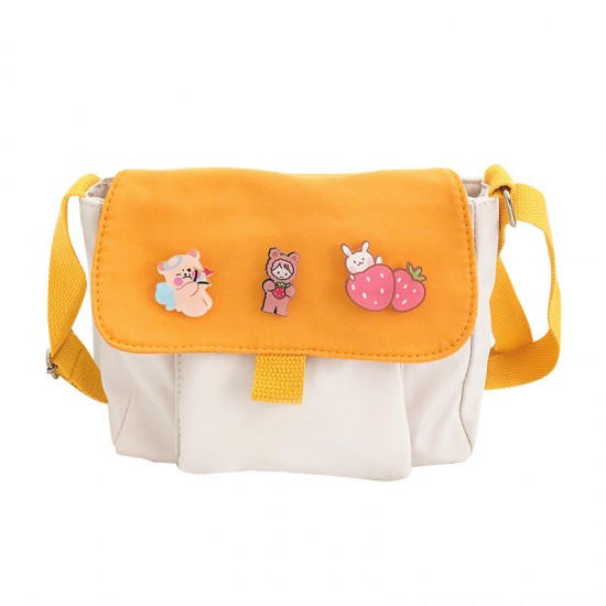 小清新帆布單肩包 簡約帆布斜背包 文藝簡約學生帆布單肩包