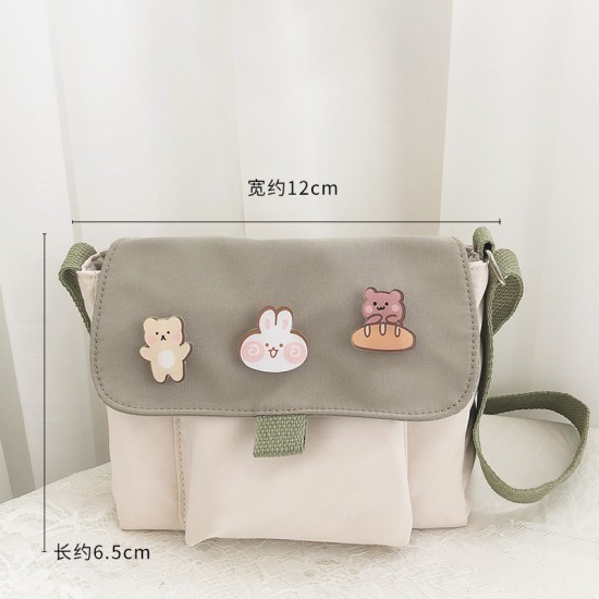 小清新帆布單肩包 簡約帆布斜背包 文藝簡約學生帆布單肩包