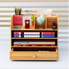 多功能文件收納架 創意多格桌面文件置物架 辦公文具收納盒