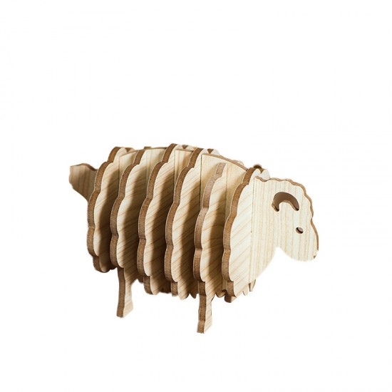 動物造型隔熱墊組 創意小牛小羊木製隔熱墊 廚房必備隔熱墊