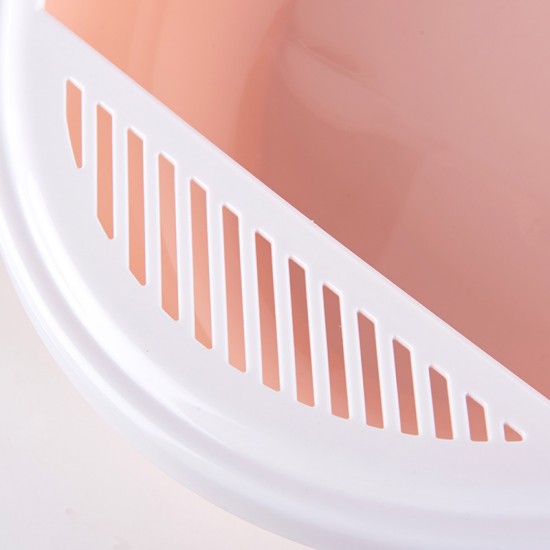 圓形半封閉式貓砂盆 創意加高大號貓砂收納盆 創意可拆式貓砂盆