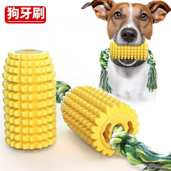 玉米造型寵物潔牙玩具 創意造型狗狗啃咬玩具 寵物磨牙玩具 餵食玩具