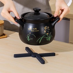 簡約十字矽膠隔熱墊 創意摺疊防燙防滑隔熱墊 餐桌必備隔熱餐墊