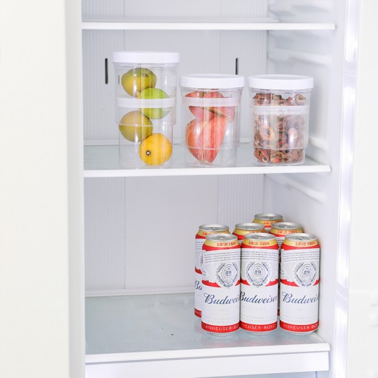 可伸縮密封儲物罐 按壓式真空五穀雜糧收納罐 廚房必備食品保鮮盒 密封罐