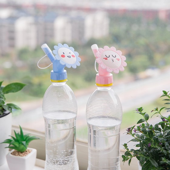 可愛笑臉小花造型澆花噴頭 創意園藝澆水器 多功能雙頭灑水器