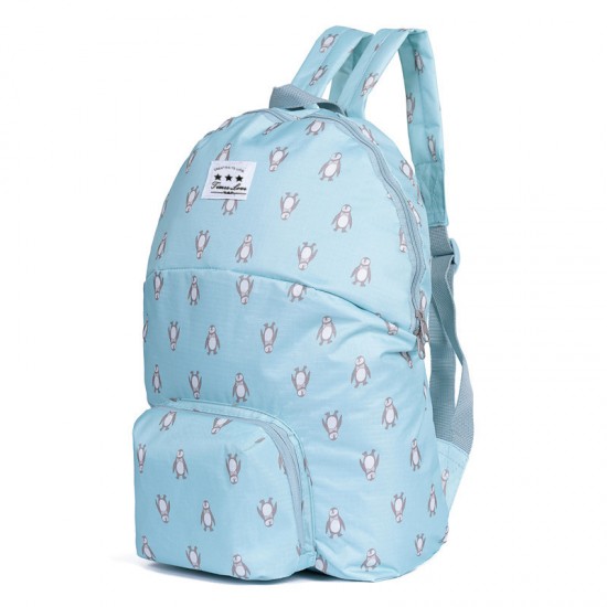 可愛動物防水摺疊背包 多功能旅行雙肩收納包 旅行必備摺疊背包