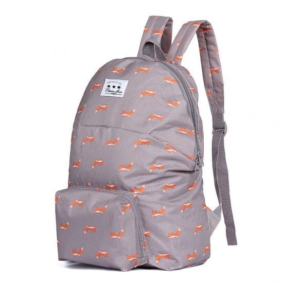 可愛動物防水摺疊背包 多功能旅行雙肩收納包 旅行必備摺疊背包