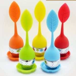 創意矽膠葉子泡茶器 304不鏽鋼濾茶器 簡約樹葉造型泡茶器