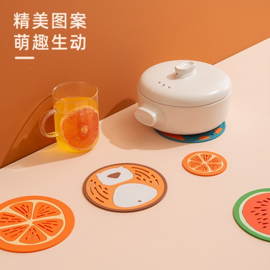 可愛矽膠隔熱墊 創意鏤空可愛圖案防燙鍋墊 廚房必備矽膠防燙墊 矽膠杯墊