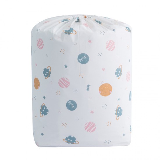 小清新大容量棉被收納袋 圓筒抽繩棉被整理袋 換季必備棉被衣物收納袋