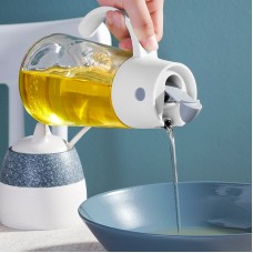 自動開蓋玻璃油壺 廚房必備歐式油醋調味壺 簡約醬油調味瓶