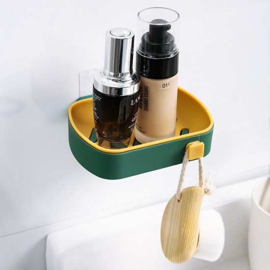 簡約雙色壁掛式肥皂盒 創意雙層瀝水肥皂架 浴室必備香皂盒 置物架