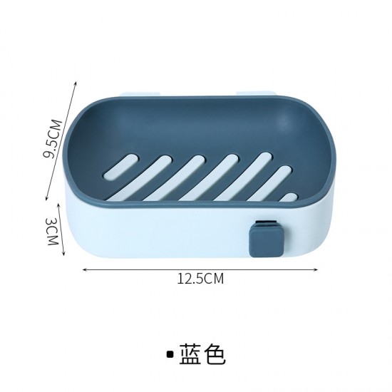 簡約雙色壁掛式肥皂盒 創意雙層瀝水肥皂架 浴室必備香皂盒 置物架