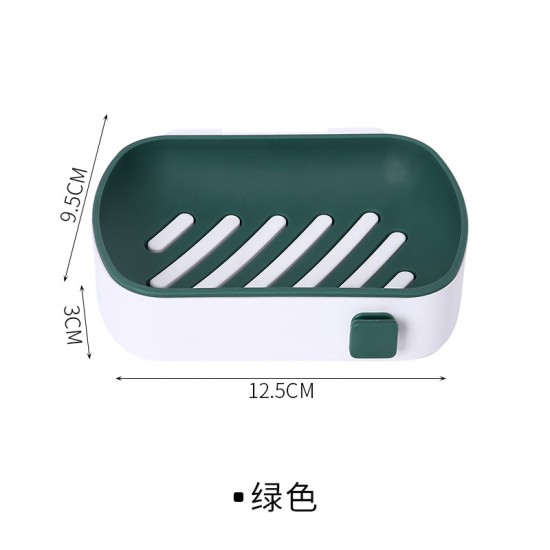 簡約雙色壁掛式肥皂盒 創意雙層瀝水肥皂架 浴室必備香皂盒 置物架
