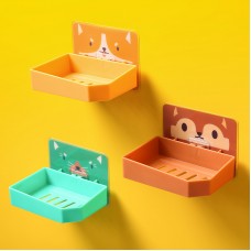 可愛圖案壁掛式肥皂盒 創意浴室必備亮色香皂盒 大號黏貼式肥皂架 香皂架