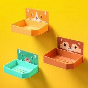 可愛圖案壁掛式肥皂盒 創意浴室必備亮色香皂盒 大號黏貼式肥皂架 香皂架