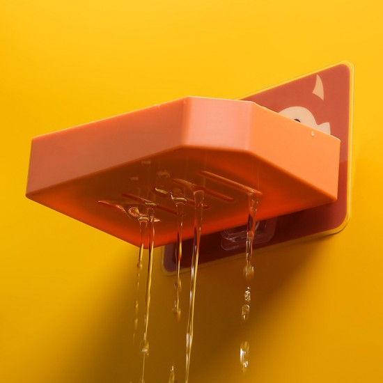 可愛圖案壁掛式肥皂盒 創意浴室必備亮色香皂盒 大號黏貼式肥皂架 香皂架