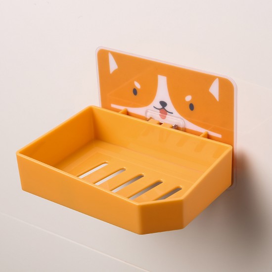 可愛圖案壁掛式肥皂盒 創意浴室必備亮色香皂盒 大號黏貼式肥皂架 香皂架