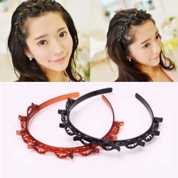 夾子鏤空編織髮箍 創意氣質瀏海鏤空髮箍 塑膠8夾髮箍