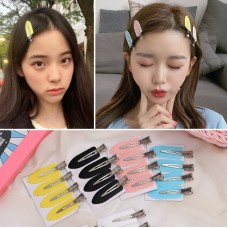 創意造型糖果色瀏海夾 創意葉子造型多色鴨嘴夾 夾子 4個裝