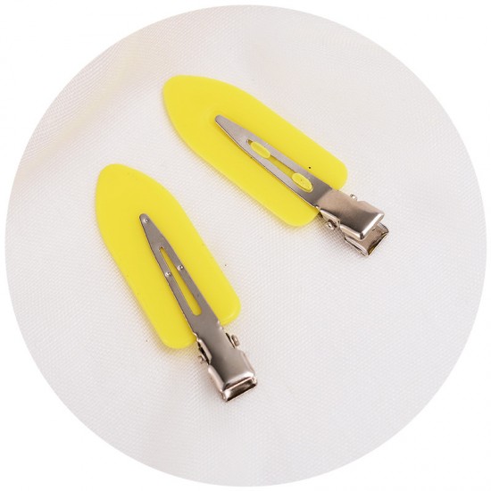 創意造型糖果色瀏海夾 創意葉子造型多色鴨嘴夾 夾子 4個裝