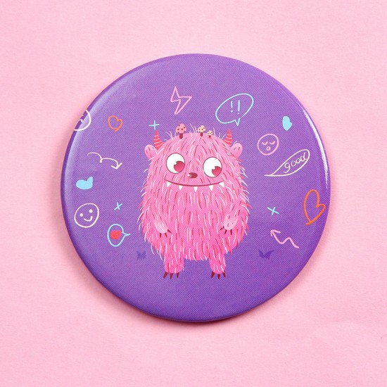 可愛圖案小圓鏡 方便攜帶可愛迷你化妝鏡 小鏡子 隨身補妝鏡