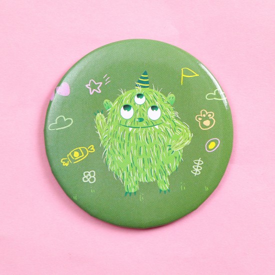 可愛圖案小圓鏡 方便攜帶可愛迷你化妝鏡 小鏡子 隨身補妝鏡