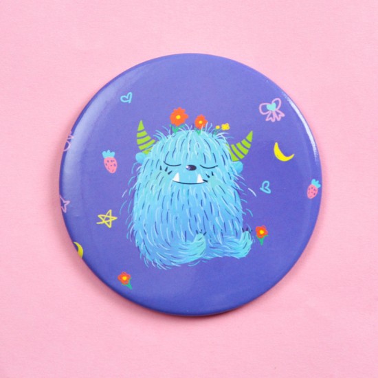 可愛圖案小圓鏡 方便攜帶可愛迷你化妝鏡 小鏡子 隨身補妝鏡