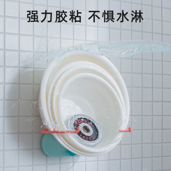 鹿角造型臉盆收納架 浴室必備臉盆掛架 創意黏貼式置物架