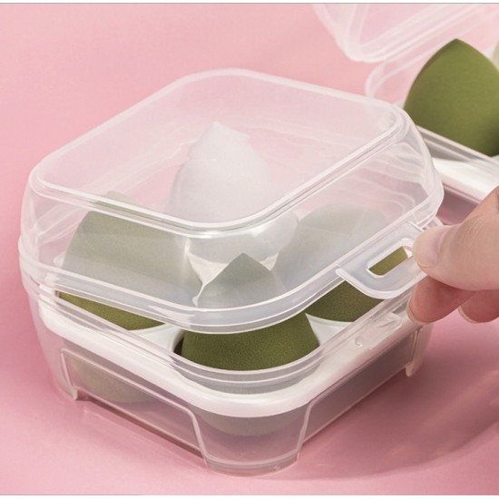 透明美妝蛋收納盒 創意4格8格保鮮盒 塑膠雞蛋收納盒 卡片首飾盒