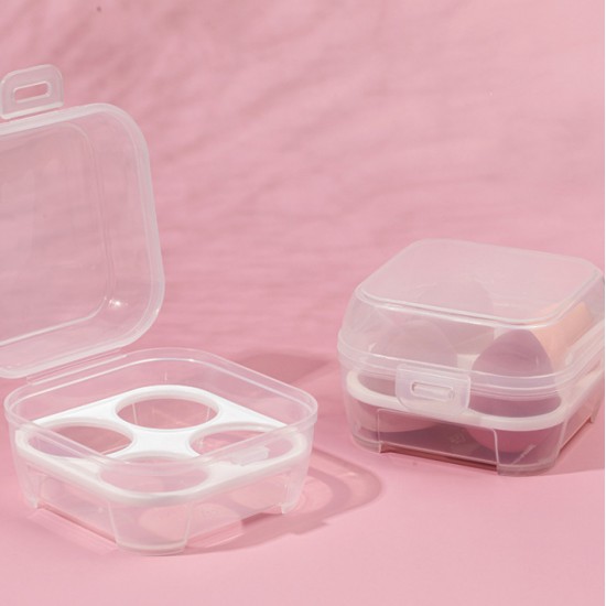 透明美妝蛋收納盒 創意4格8格保鮮盒 塑膠雞蛋收納盒 卡片首飾盒