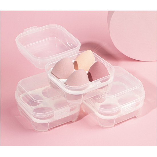 透明美妝蛋收納盒 創意4格8格保鮮盒 塑膠雞蛋收納盒 卡片首飾盒