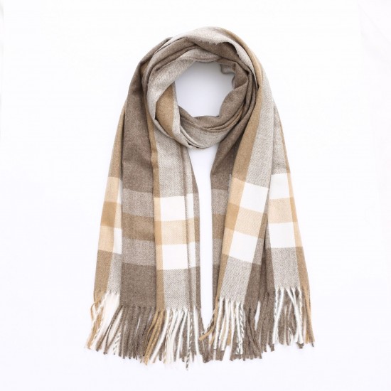 加厚保暖格子圍巾 雙面兩用披肩 秋冬必備仿羊絨圍巾 時尚圍巾